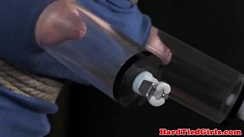 Girl with duct tape over her mouth wriggles in pain as she is flogged and tortured