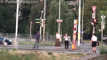 Asian street chick banging a white guy like a slut